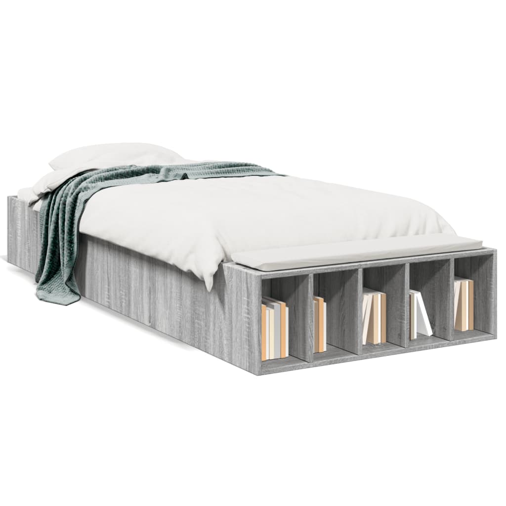 Bed frame Grey Sonoma 90x190 cm wood material