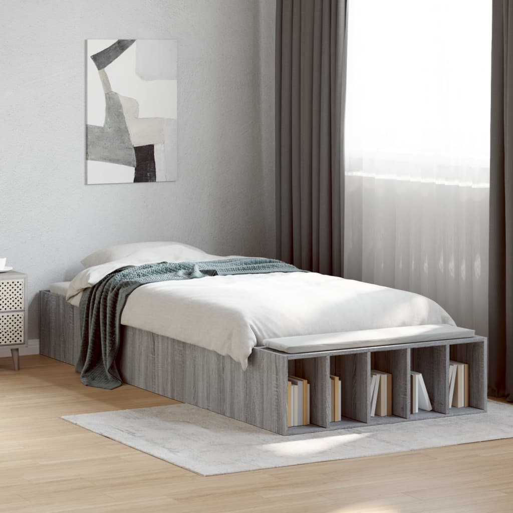 Bed frame Grey Sonoma 90x190 cm wood material
