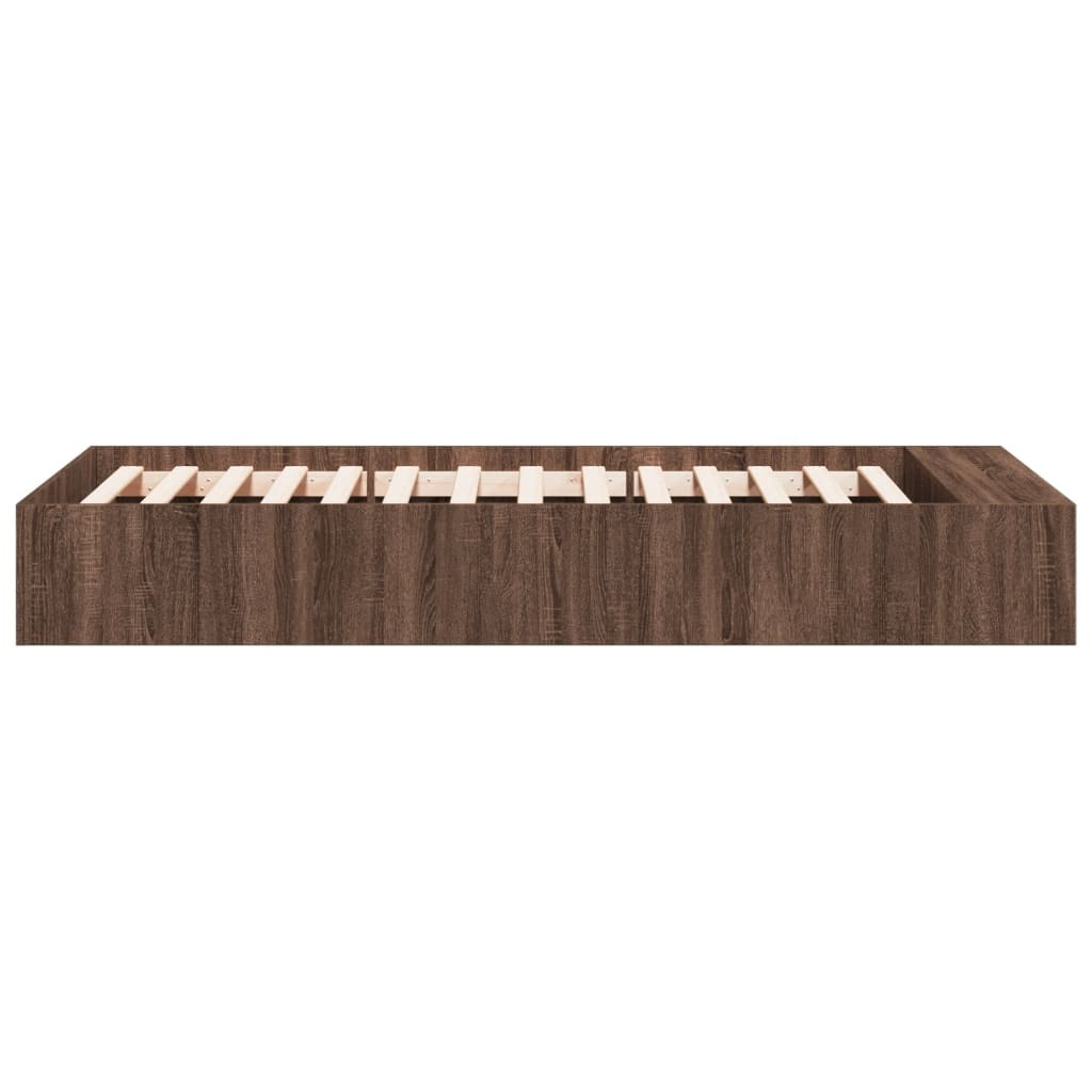 Bettgestell Braun Eichen-Optik 75x190 cm Holzwerkstoff