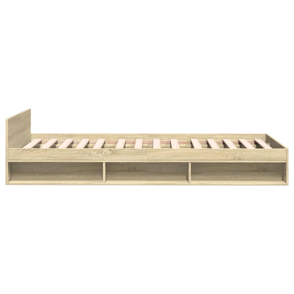 Bed frame with drawer Sonoma oak 90x200 cm wood material
