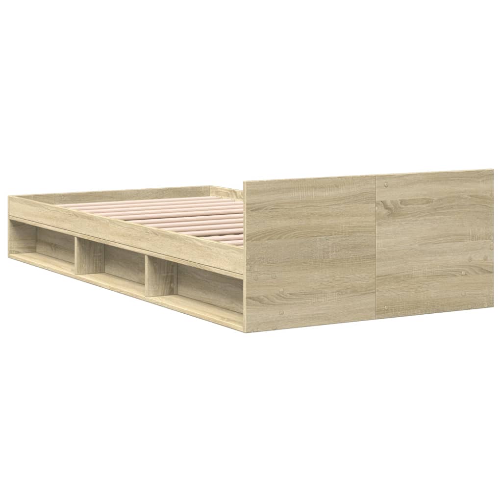 Bed frame with drawer Sonoma oak 90x200 cm wood material