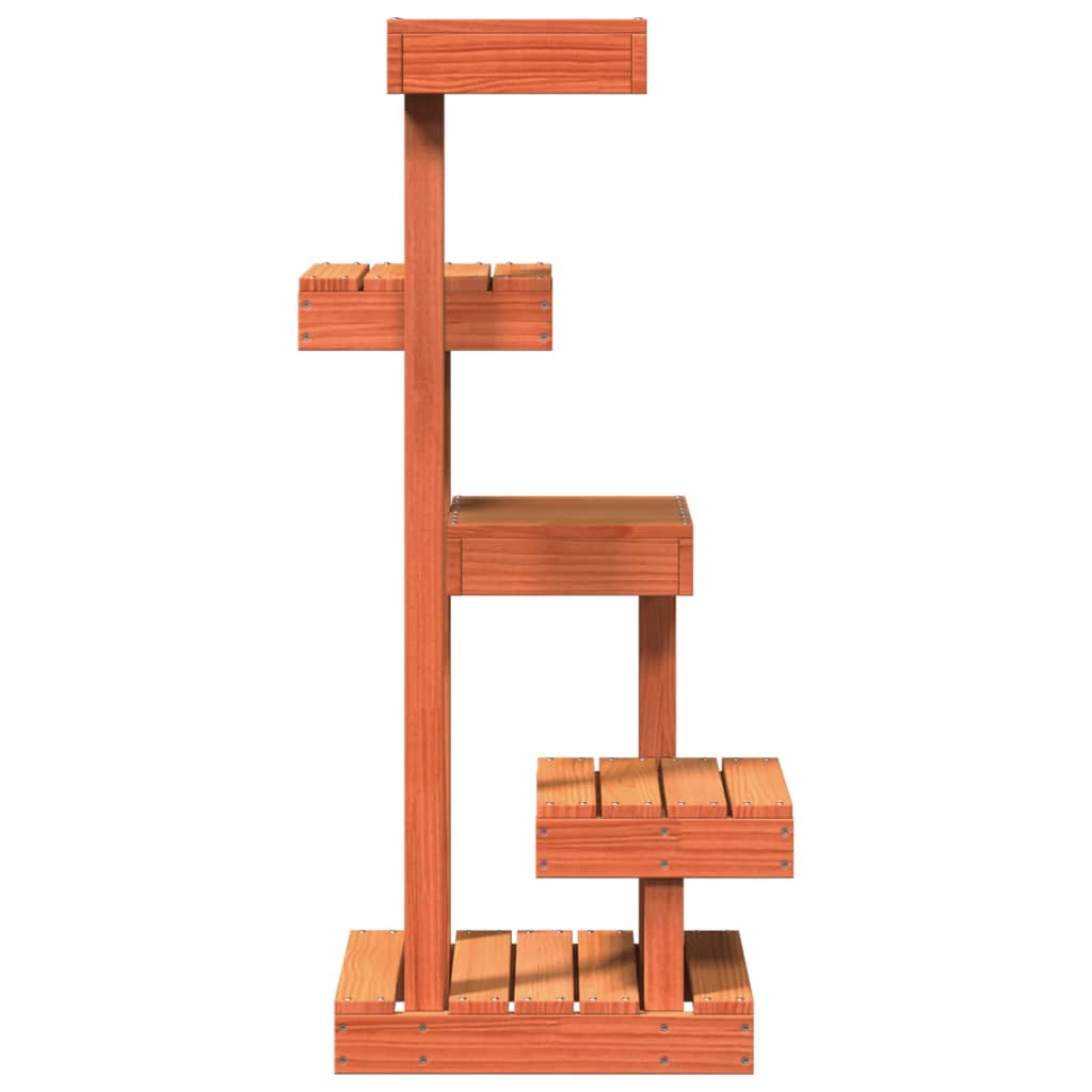 Scratching post wax brown 45.5x49x103 cm solid pine wood
