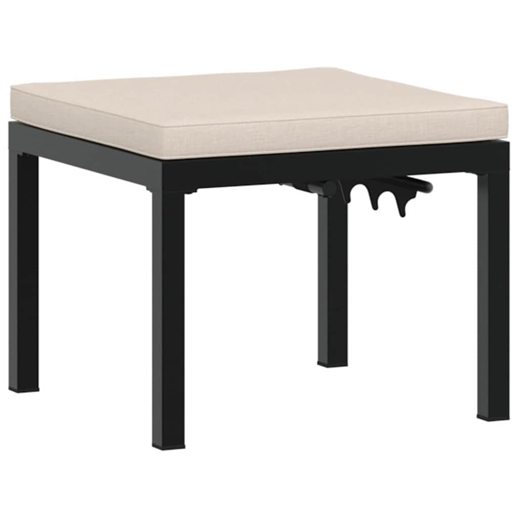 Gartenhocker mit Kissen Schwarz Pulverbeschichteter Stahl