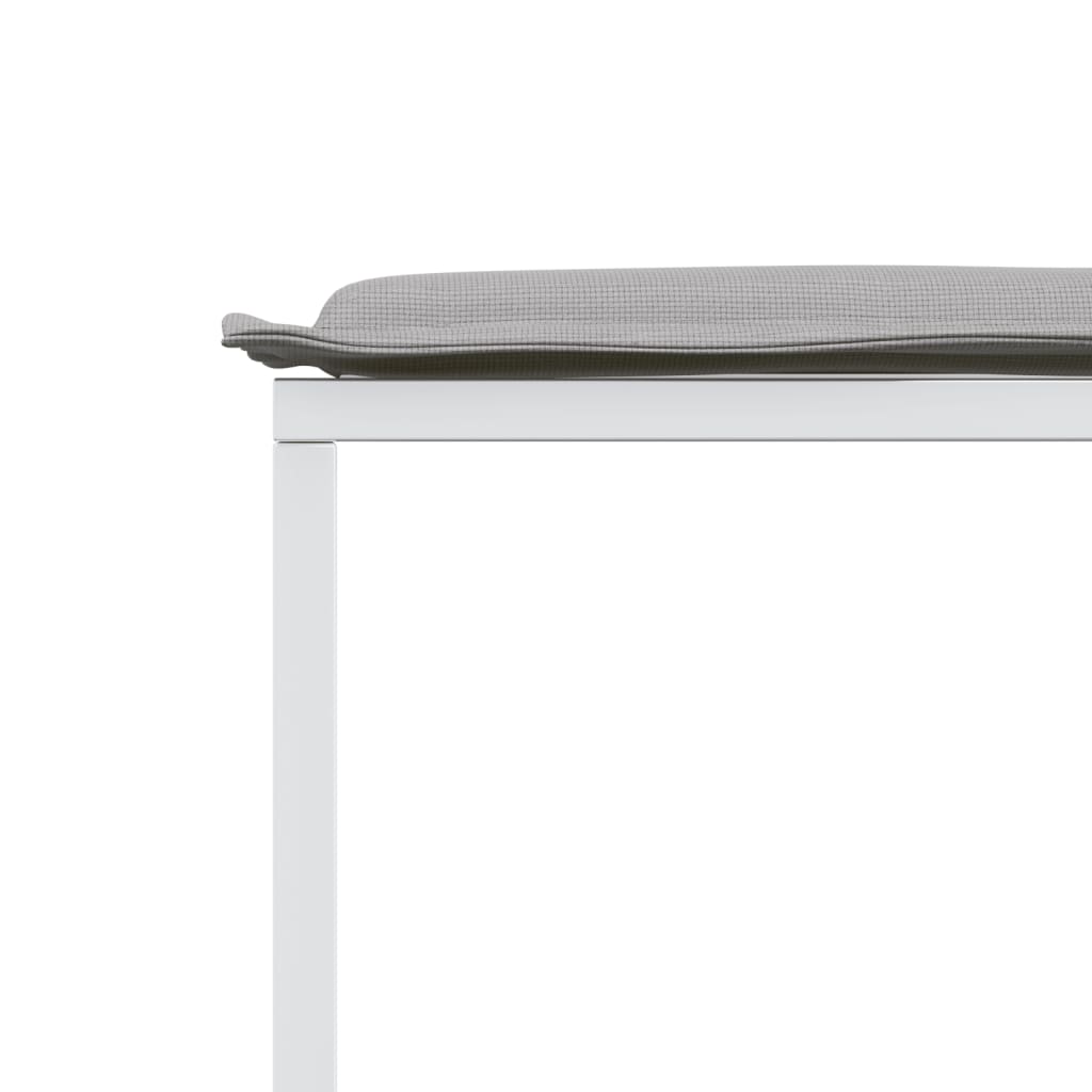 Garden Stool with Cushion 4 pcs. White Steel and Textilene