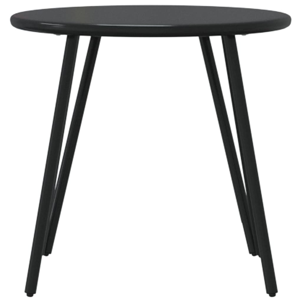Garden Coffee Table 2 pcs. Round Black Powder-Coated Steel