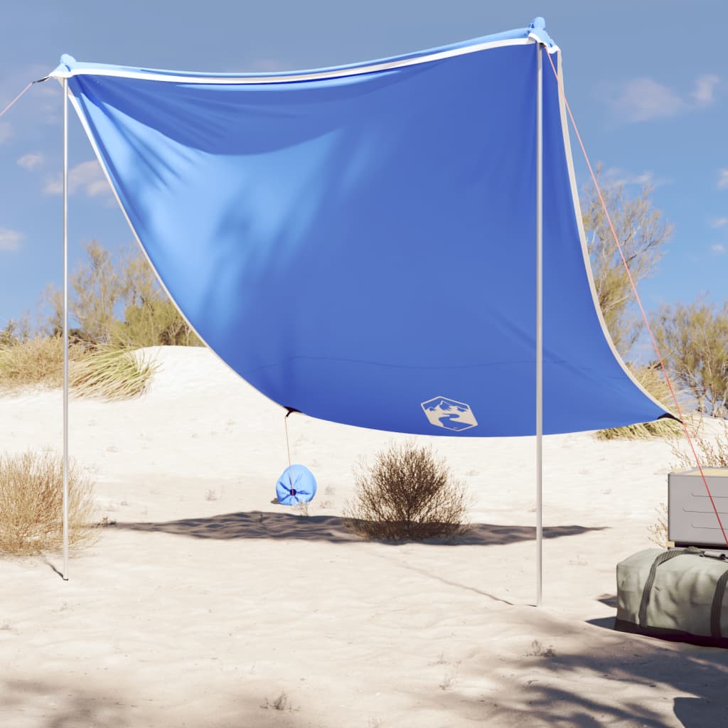 Beach Shade Tent with Sandbags Blue 214x236 cm
