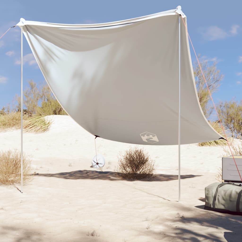 Beach Shade Tent with Sandbags Grey 214x236 cm