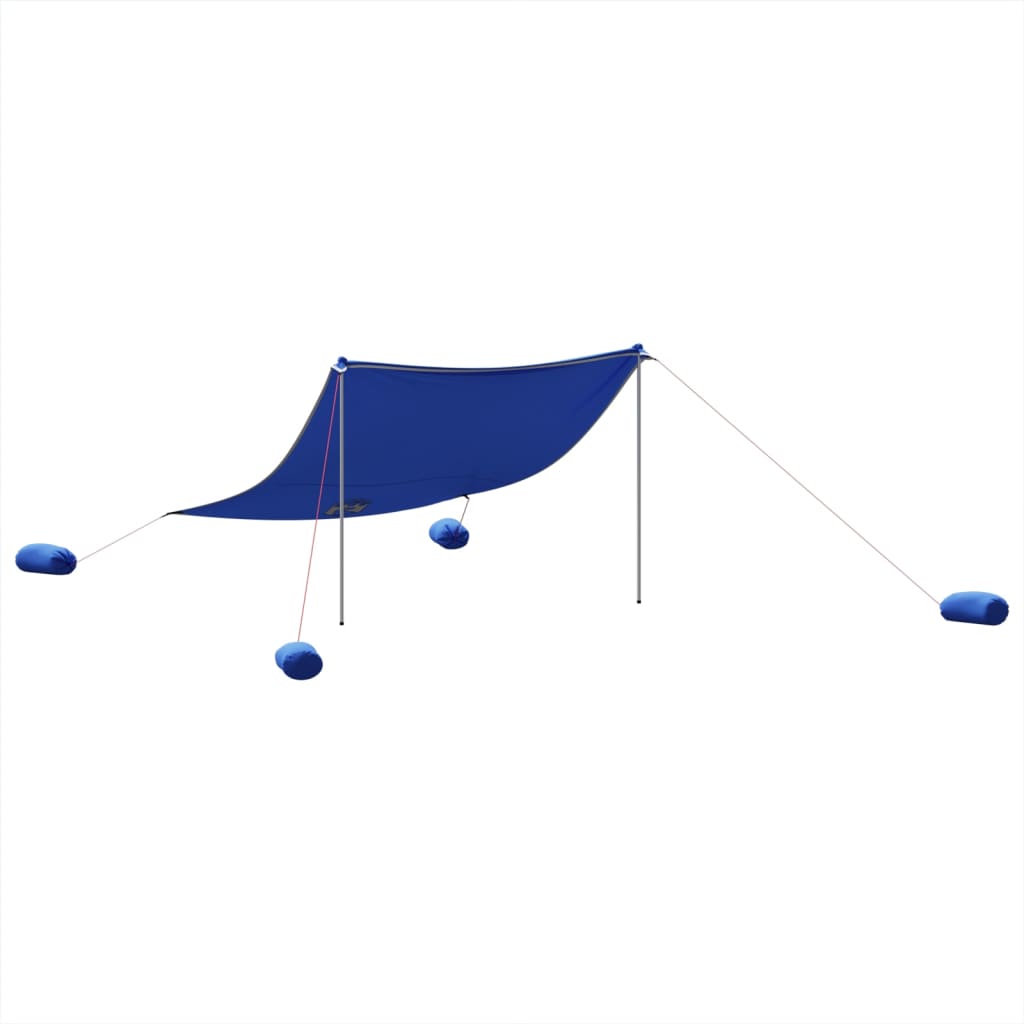 Beach Shade Tent with Sandbags Blue 304x300 cm