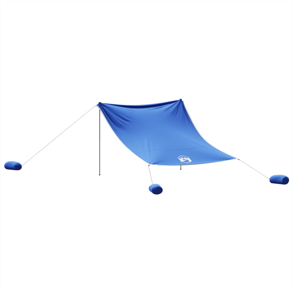 Beach Shade Tent with Sandbags Blue 304x300 cm