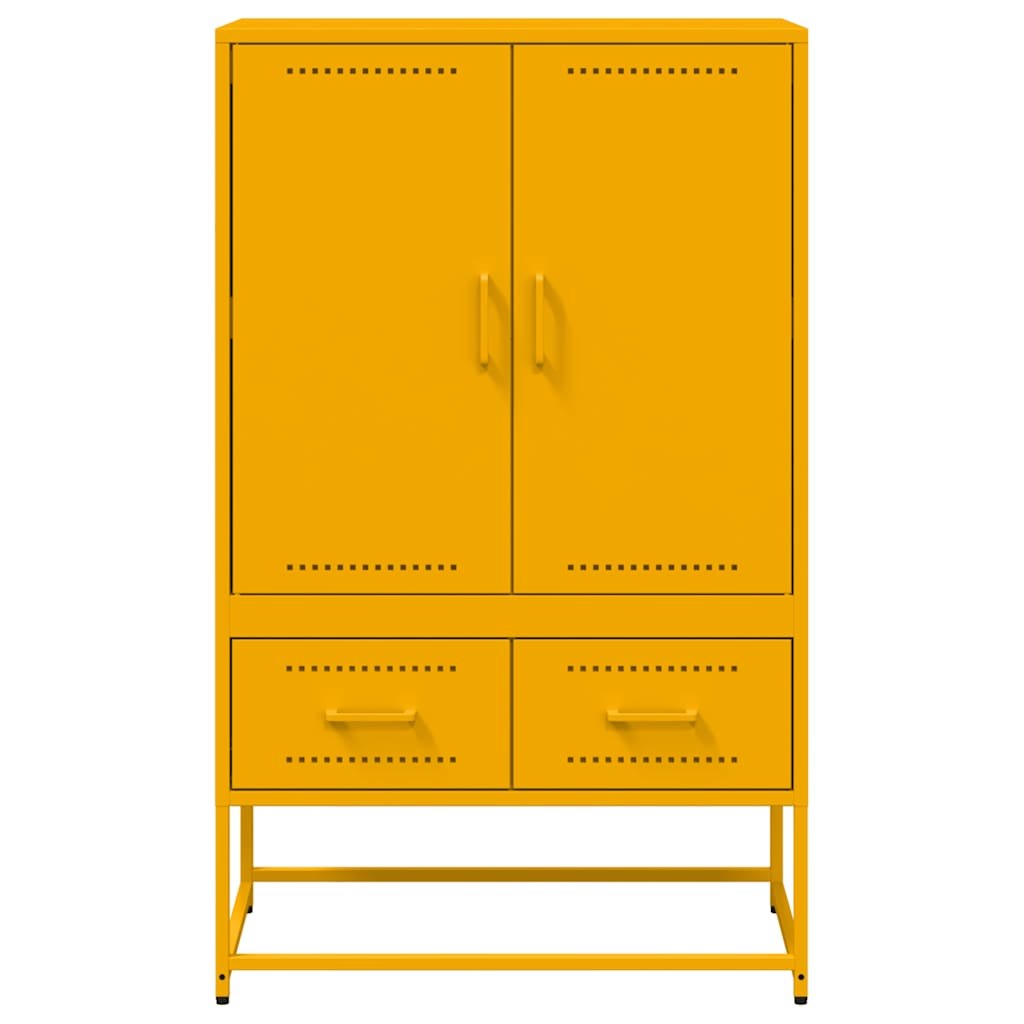 Highboard Senfgelb 68x39x111,5 cm Stahl