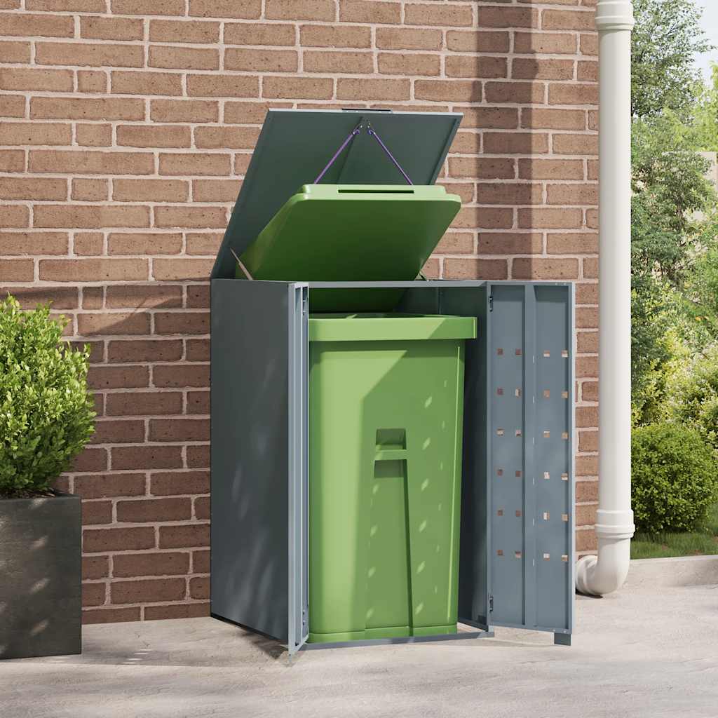 Garbage can box for 1 ton gray 69x79x117 cm steel