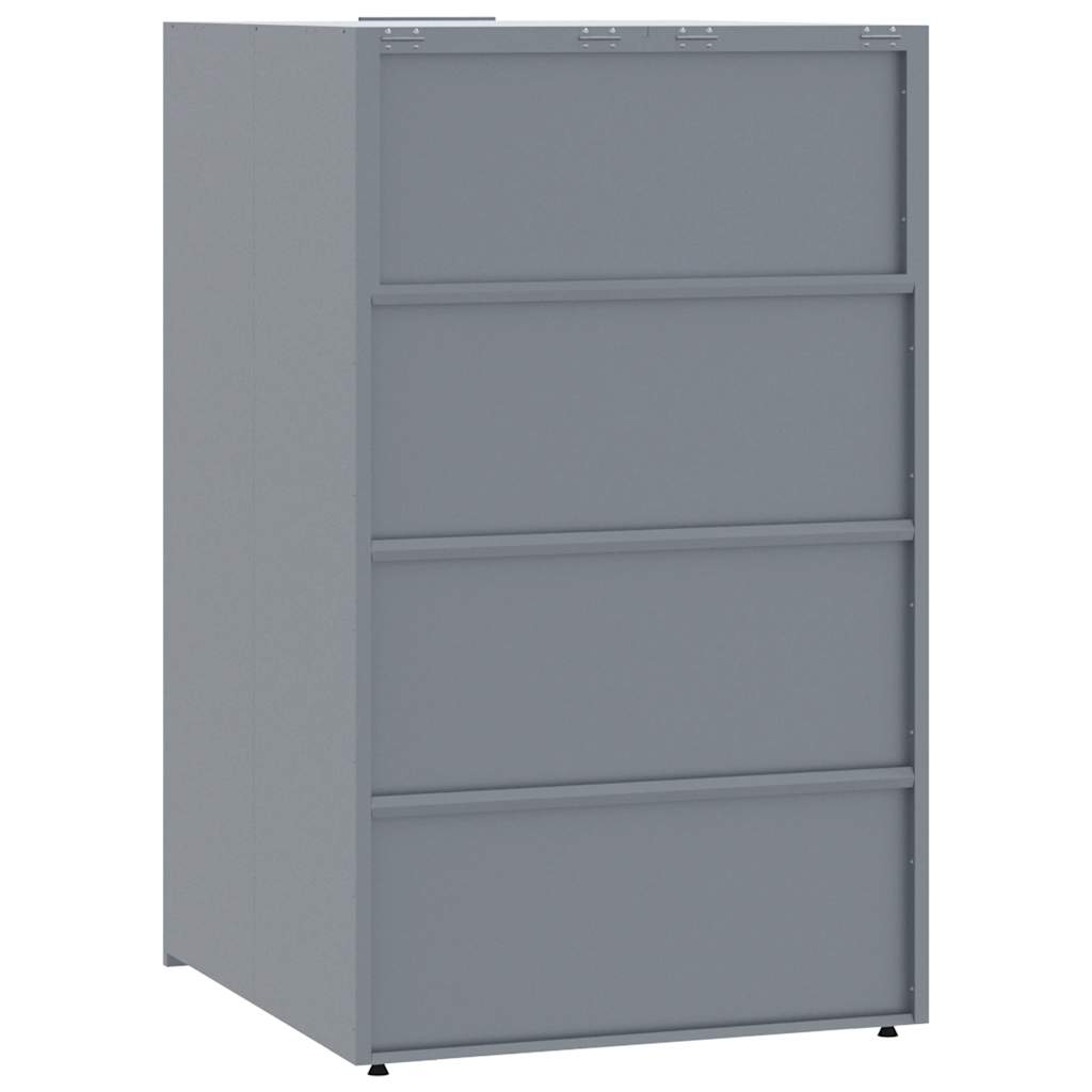 Garbage can box for 1 ton gray 69x79x117 cm steel