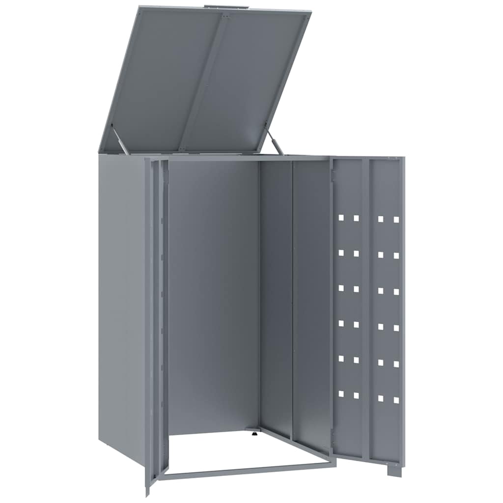 Garbage can box for 1 ton gray 69x79x117 cm steel