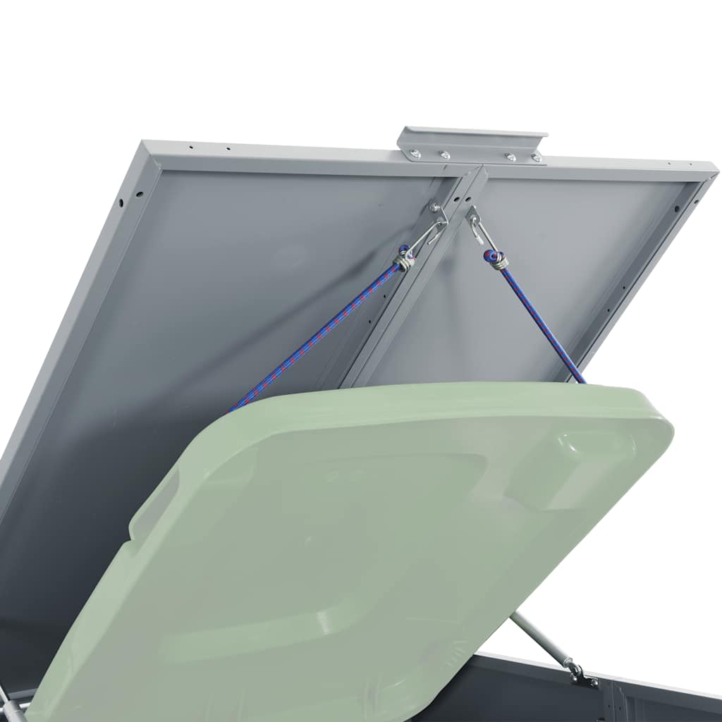 Garbage can box for 1 ton gray 69x79x117 cm steel