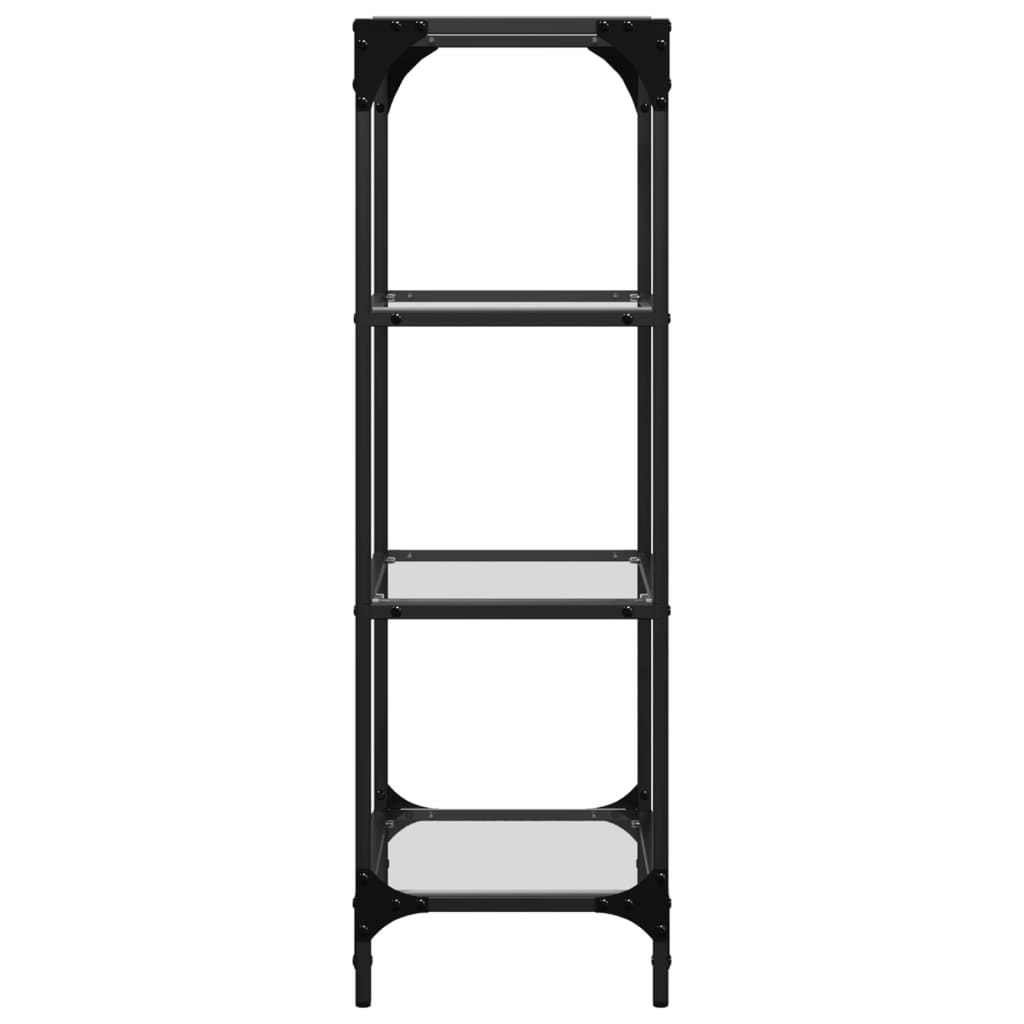 Shelf with Glass Shelves Transparent 40x30x95 cm Steel