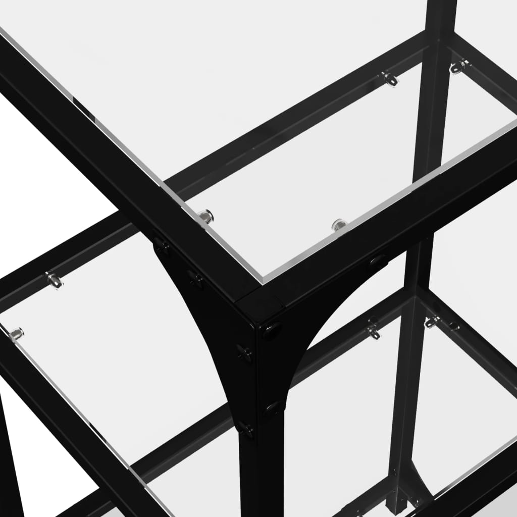 Shelf with Glass Shelves Transparent 40x30x95 cm Steel