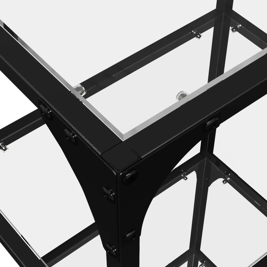Shelf with Glass Shelves Transparent 40x30x123 cm Steel