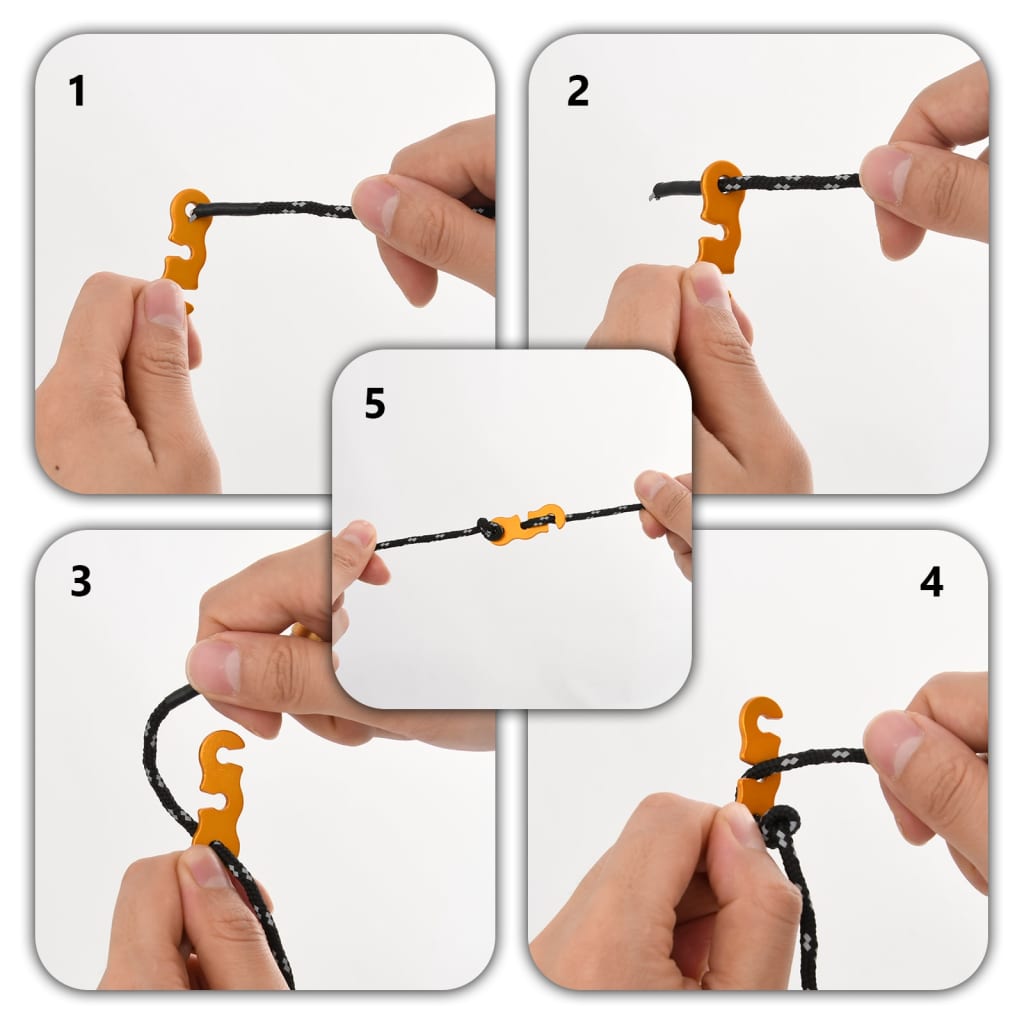 Tent ropes with rope tensioners 8 pcs. Reflective 4 m 4 mm