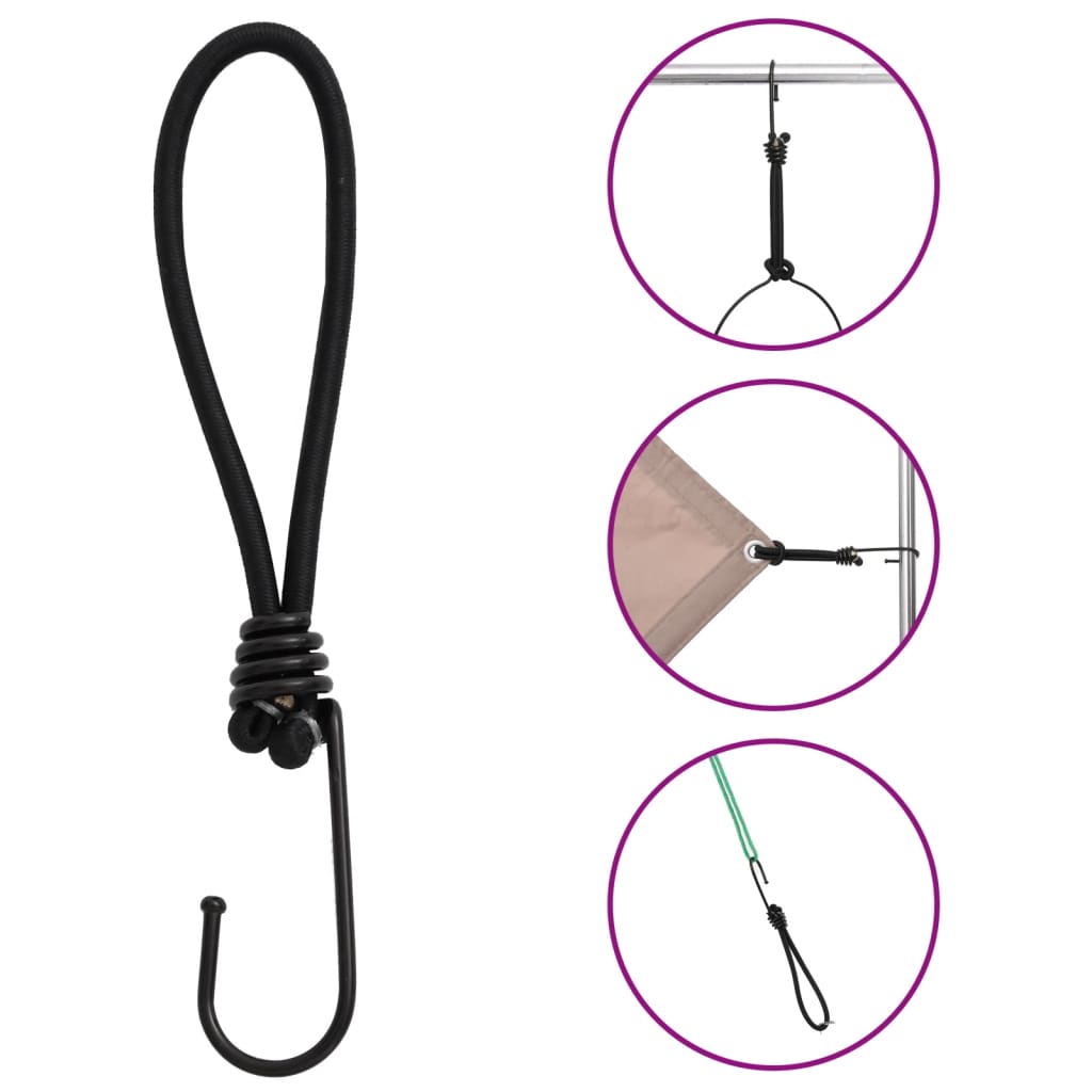 Tensioning rubber bands with hooks 50 pcs. 17 cm