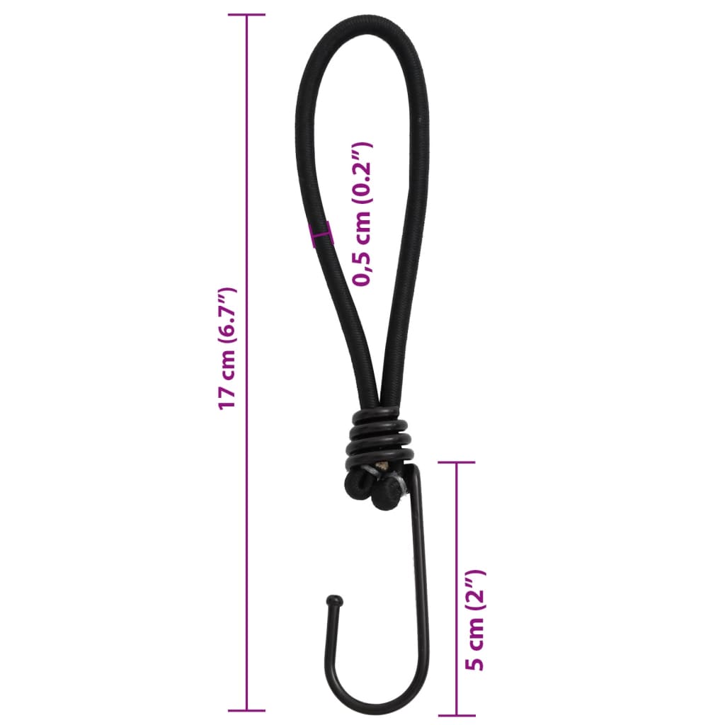 Tensioning rubber bands with hooks 50 pcs. 17 cm