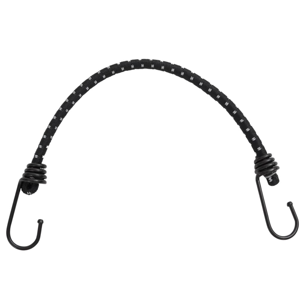 Reflective rubber cords with hooks, 10 pieces, 38 cm