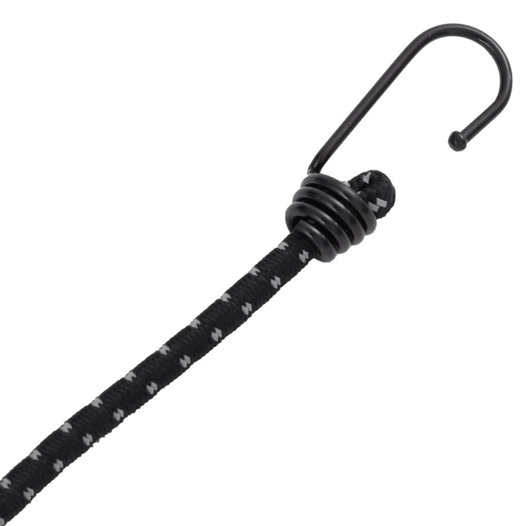 Reflective rubber cords with hooks, 10 pieces, 38 cm