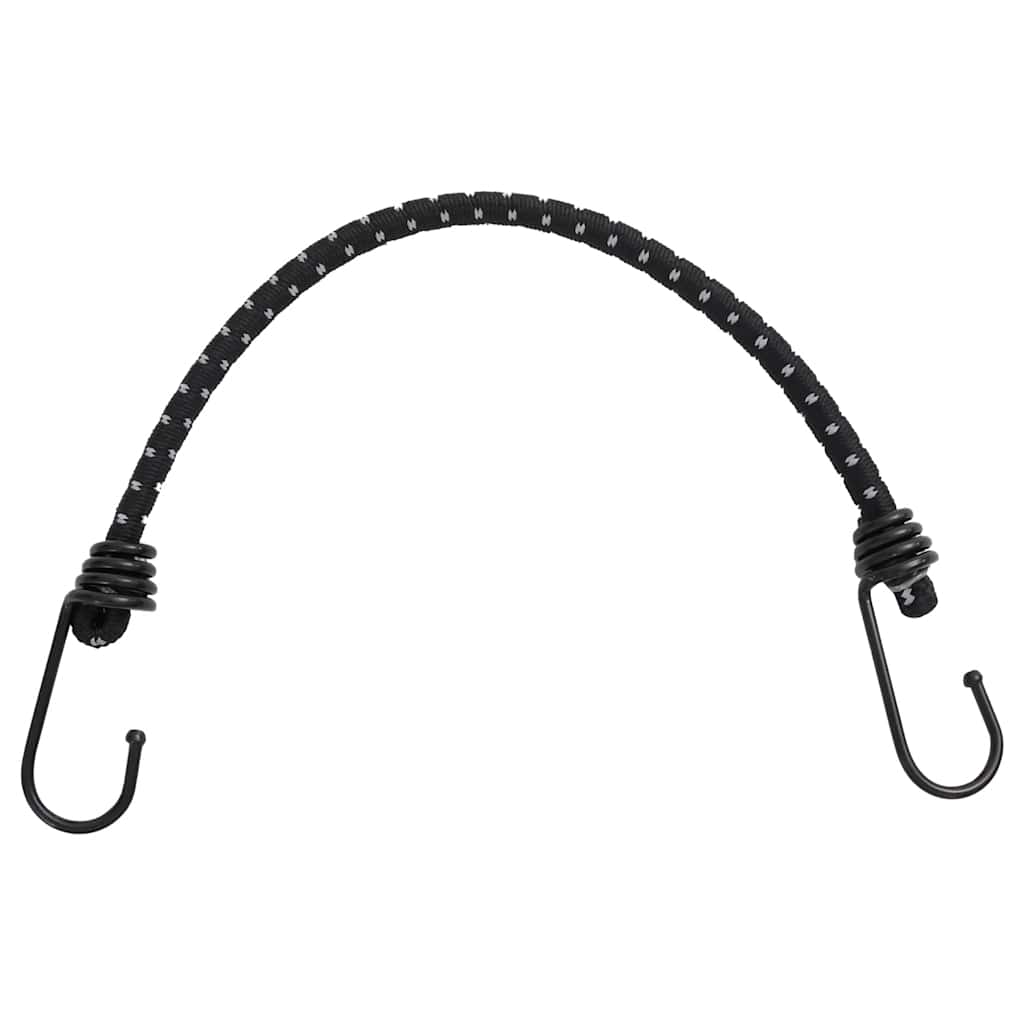 Reflective rubber cords with hooks 25 pieces 38 cm