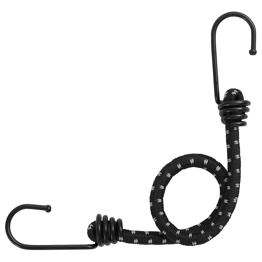 Reflective rubber cords with hooks 25 pieces 38 cm