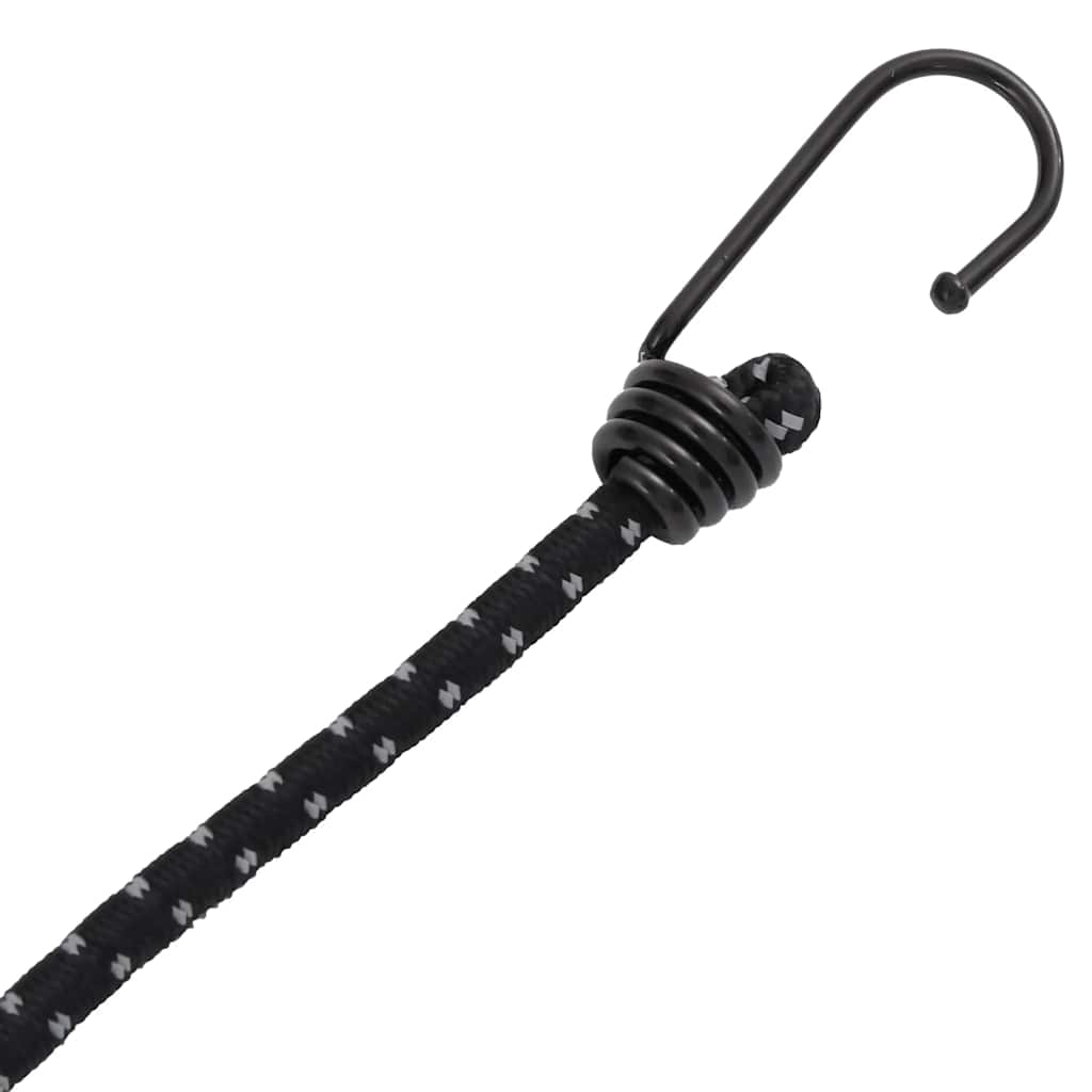 Reflective rubber cords with hooks 25 pieces 38 cm