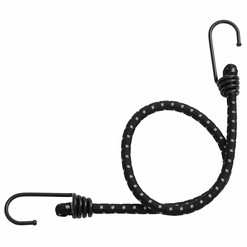 Reflective rubber ropes with hooks 10 pieces 46 cm