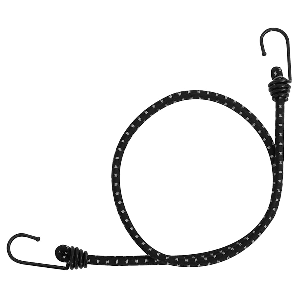 Reflective rubber ropes with hooks 10 pieces 88 cm