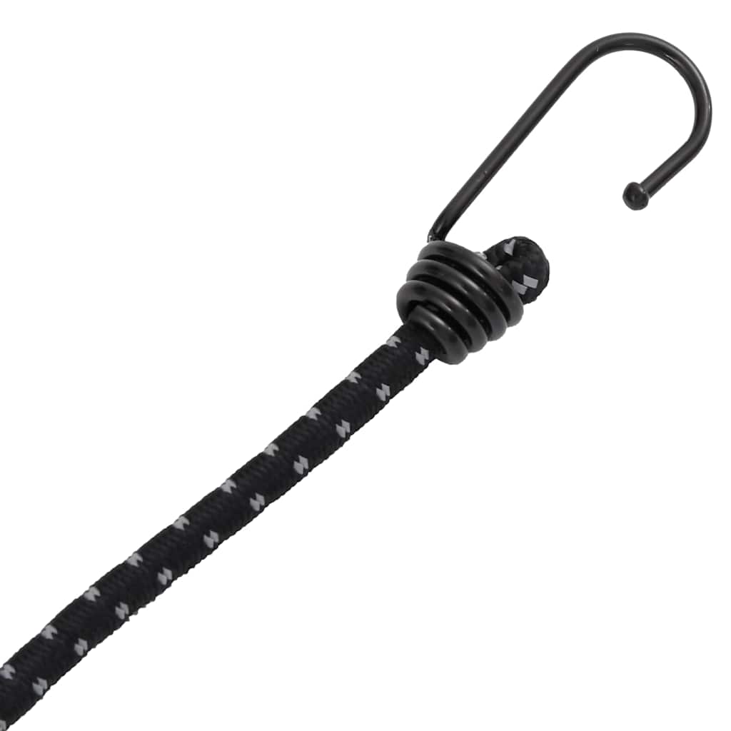 Reflective rubber ropes with hooks 25 pieces 88 cm