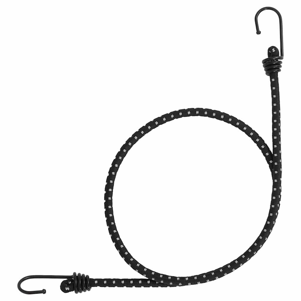Reflective rubber ropes with hooks 25 pieces 100 cm