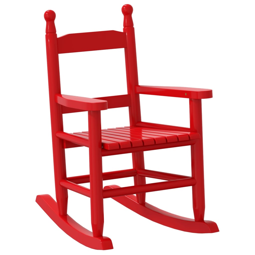 Rocking chair for children 2 pcs. Red solid poplar wood