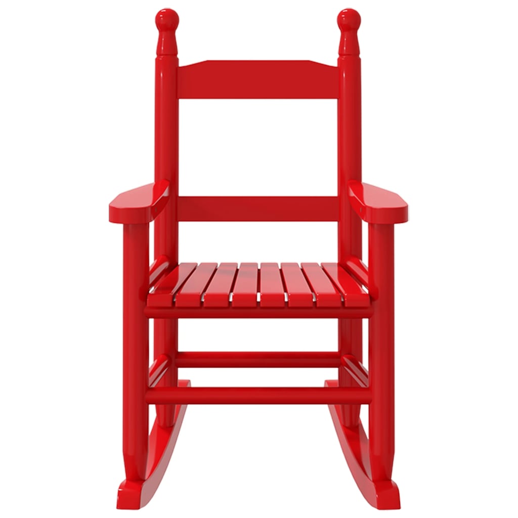 Rocking chair for children 2 pcs. Red solid poplar wood