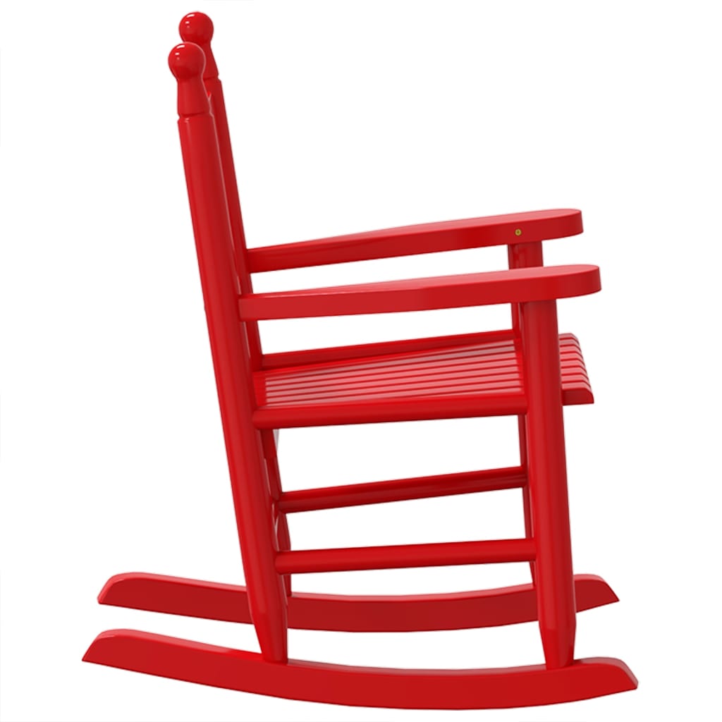 Rocking chair for children 2 pcs. Red solid poplar wood
