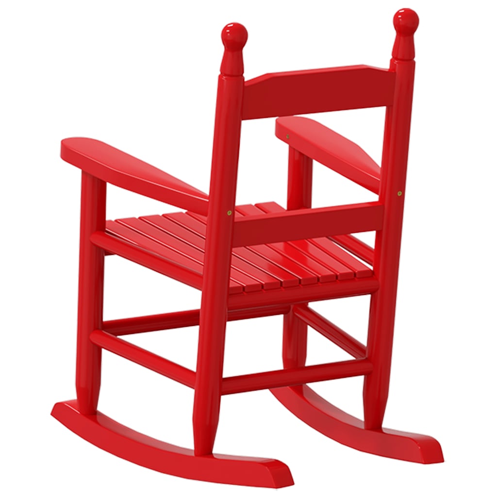 Rocking chair for children 2 pcs. Red solid poplar wood