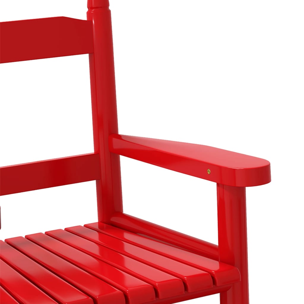 Rocking chair for children 2 pcs. Red solid poplar wood