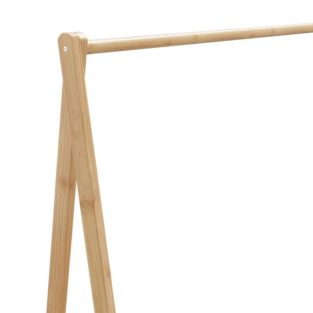 Clothes rack with shelves and wheels 106x34x106.5 cm bamboo