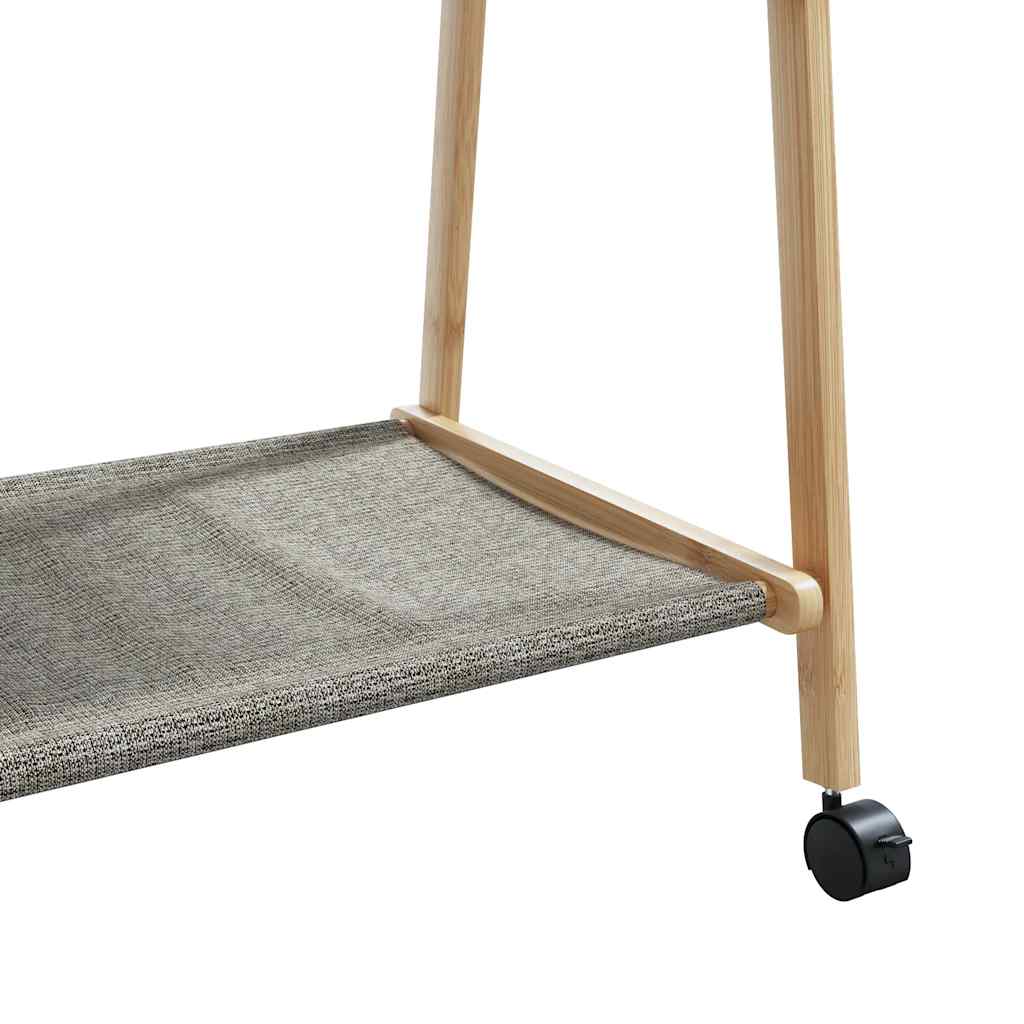 Clothes rack with shelves and wheels 106x34x106.5 cm bamboo