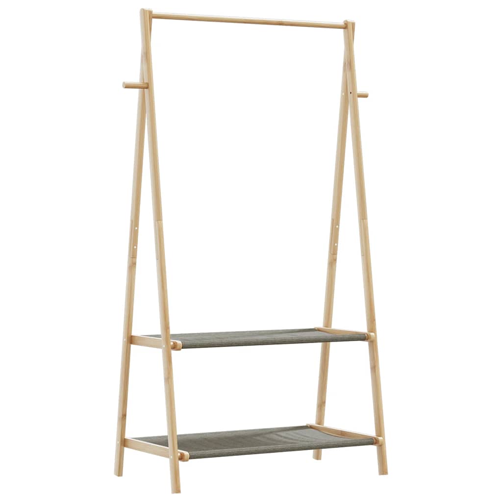 Clothes rack with shelves 96x45.5x150.5 cm bamboo