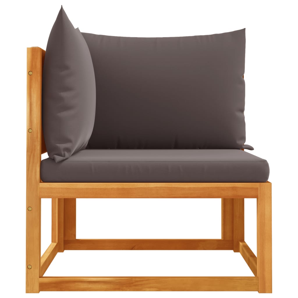 Garden corner sofa with cushions solid acacia wood