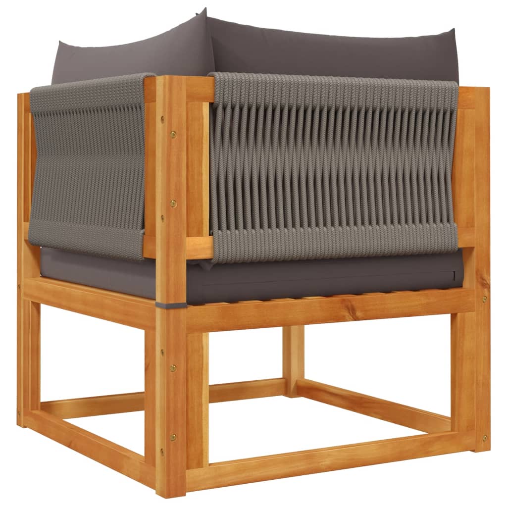 Garden corner sofa with cushions solid acacia wood