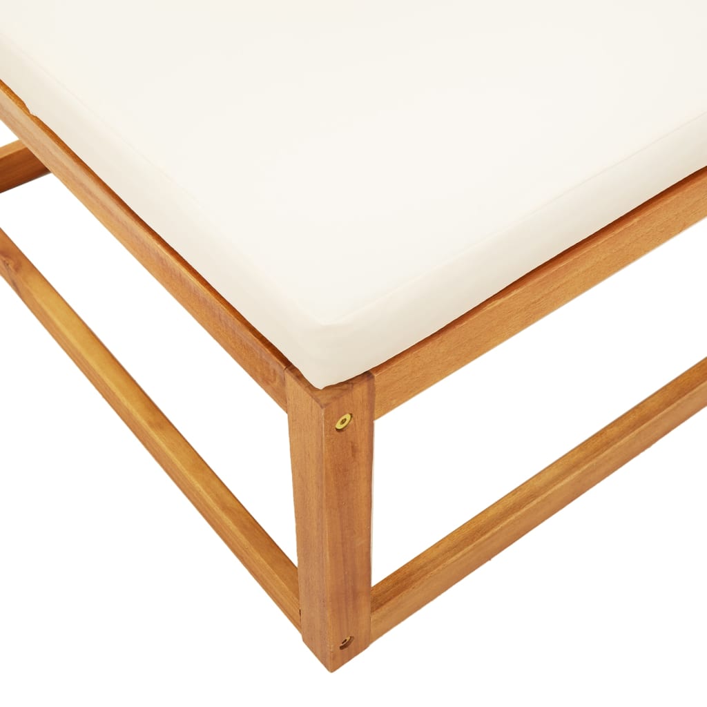3-tlg. Gartensofa-Set mit Kissen Holz Akazie & Seil