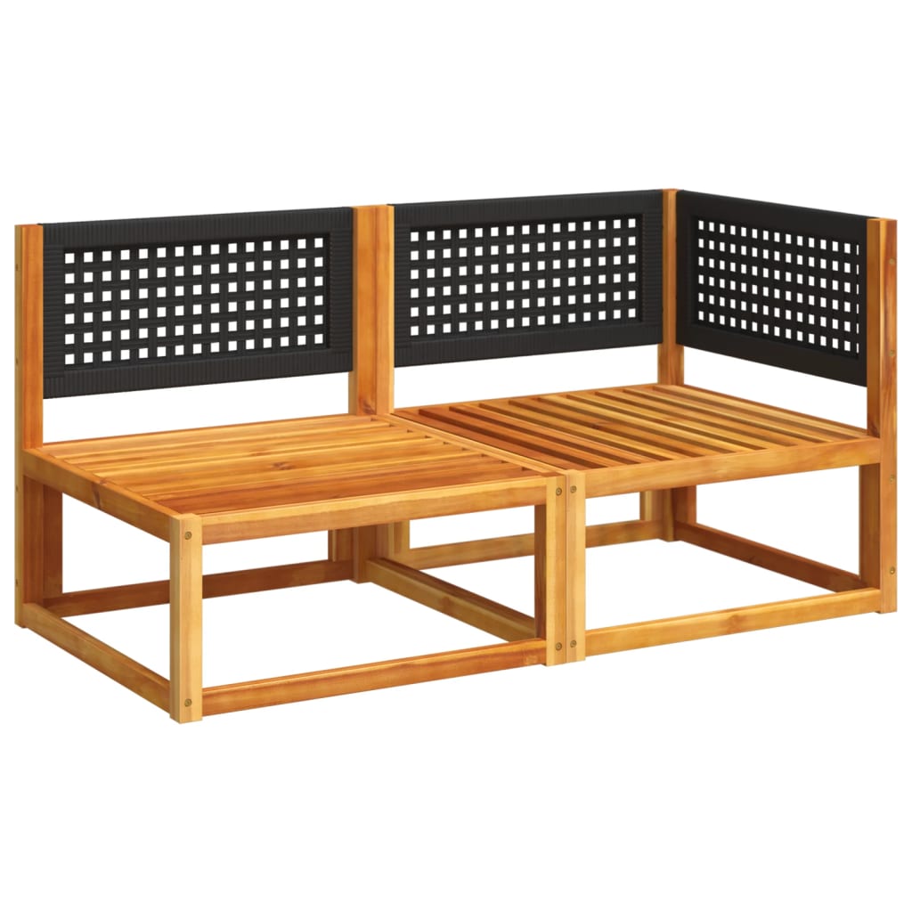 Gartensofa mit Kissen 2-Sitzer Holz Akazie & Rattan