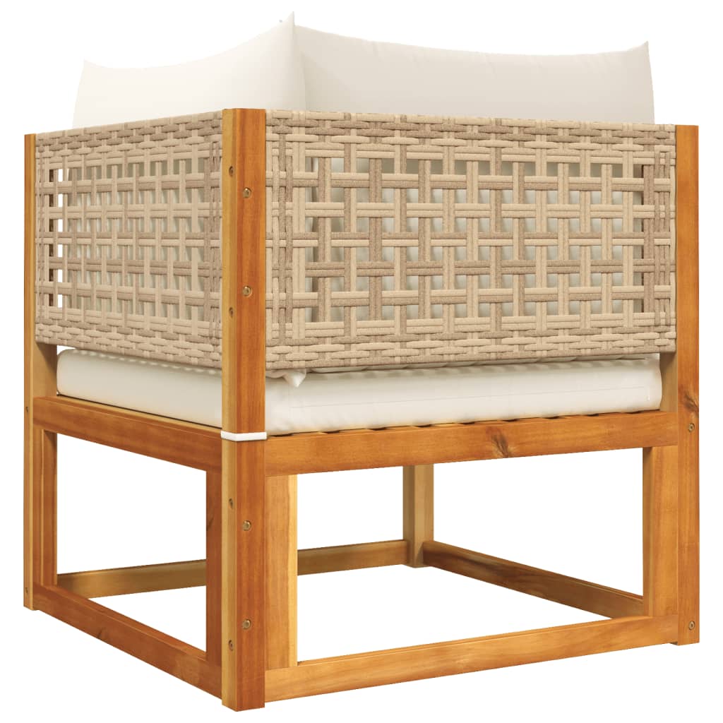 Gartensofa-Ecke mit Kissen Holz Akazie & Rattan