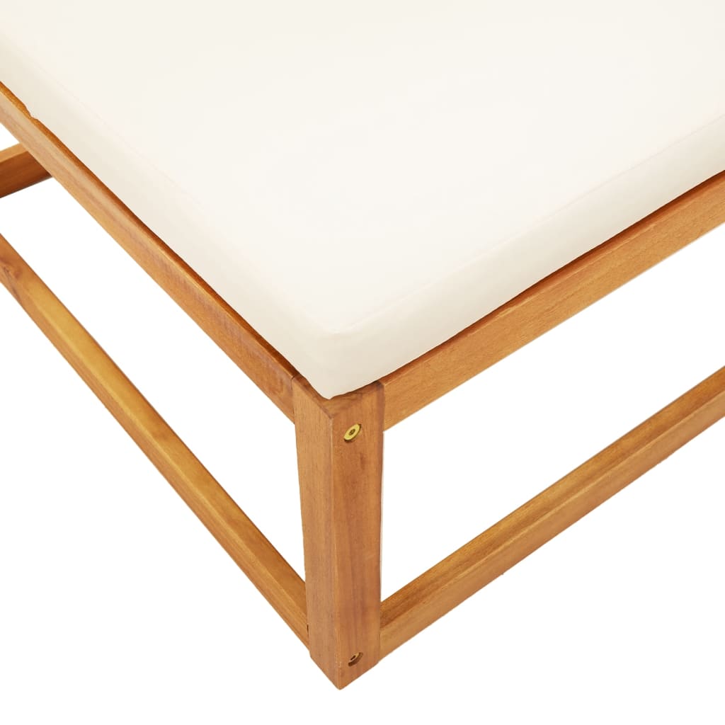 3-tlg. Gartensofa-Set mit Kissen Holz Akazie & Rattan