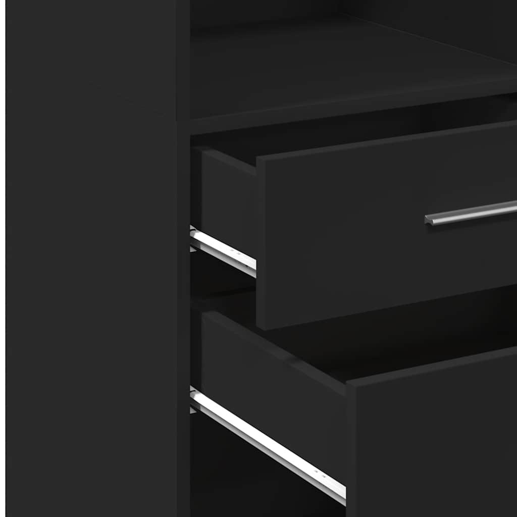 Highboard Schwarz 50x42,5x124 cm Holzwerkstoff