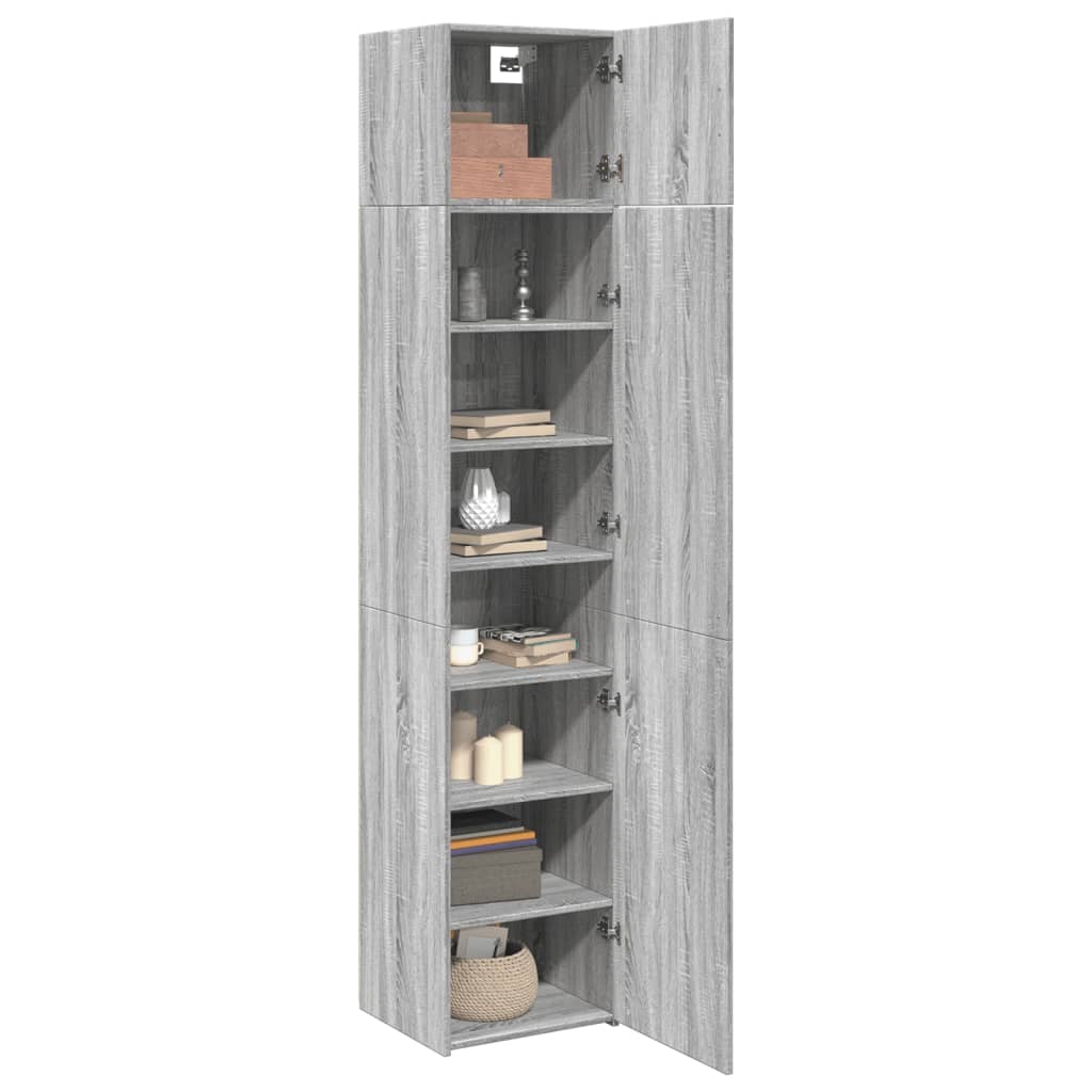 Tall cabinet narrow grey Sonoma 45x42.5x225 cm wood material