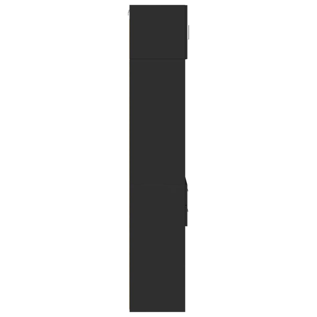 Tall cabinet narrow black 45x42.5x225 cm wood-based material